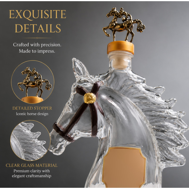 Glass Decanter Whiskey - Creative Blanton’s Horse Shaped Glass Whiskey
