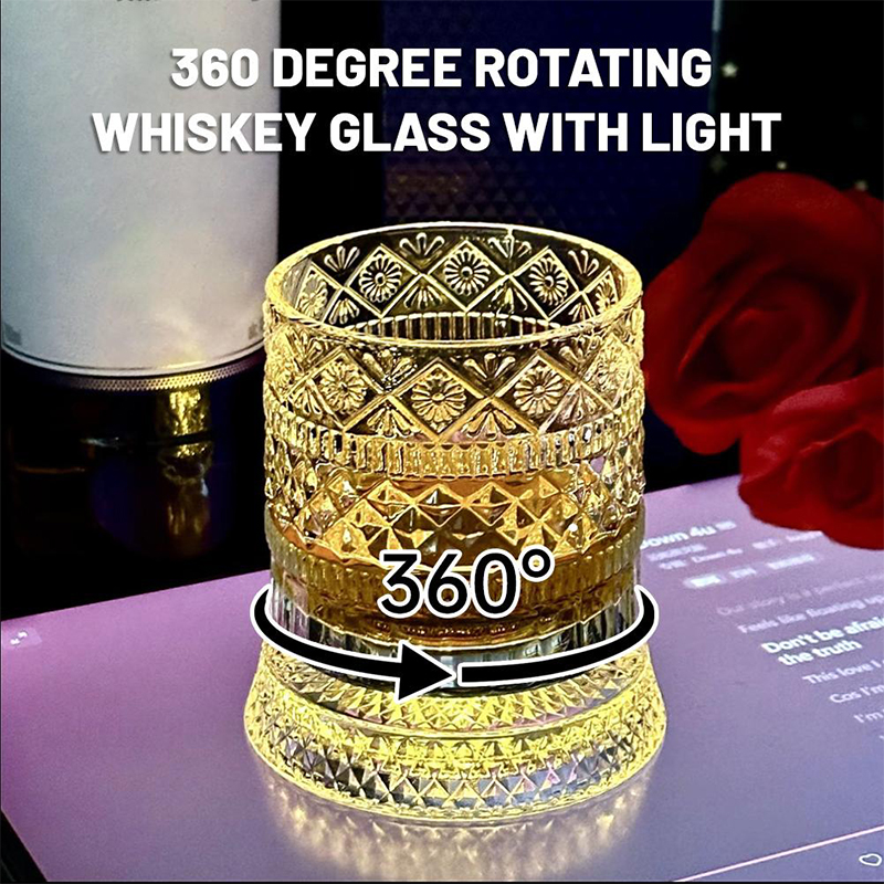360° Rotating Whiskey Glass wi - Glass Decanter Whiskey ulasan dan harga