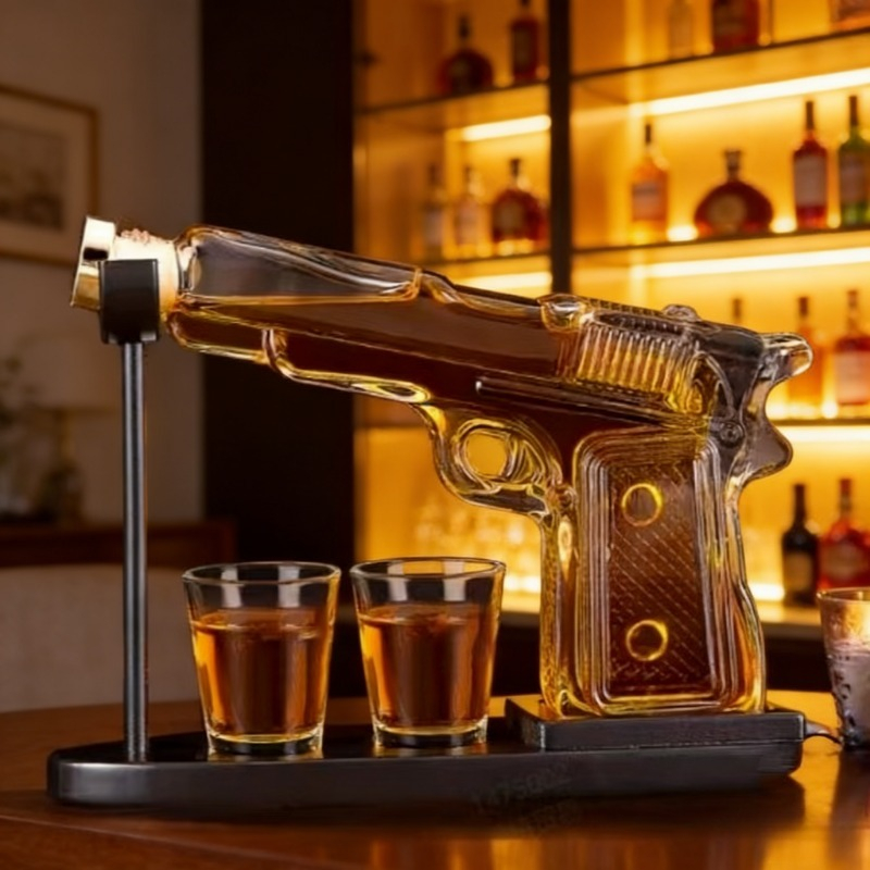 Pistol Shape Whiskey Decanter  - Glass Decanter Whiskey ulasan dan harga