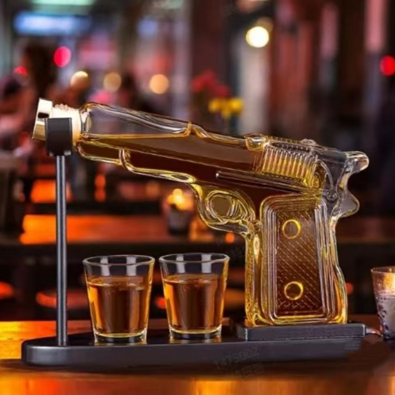 Pistol Shape Whiskey Decanter  - Glass Decanter Whiskey ulasan dan harga