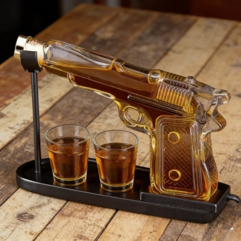 Pistol Shape Whiskey Decanter  - Glass Decanter Whiskey ulasan dan harga