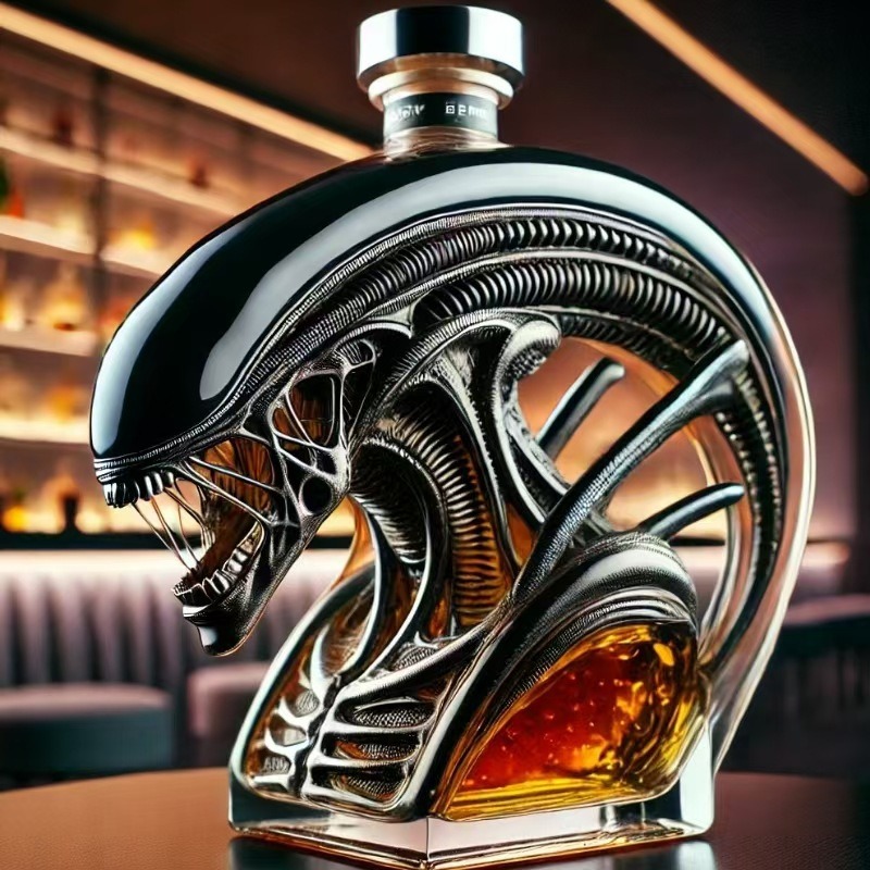 Alien Xenomorph Shaped Whiskey - Glass Decanter Whiskey ulasan dan harga