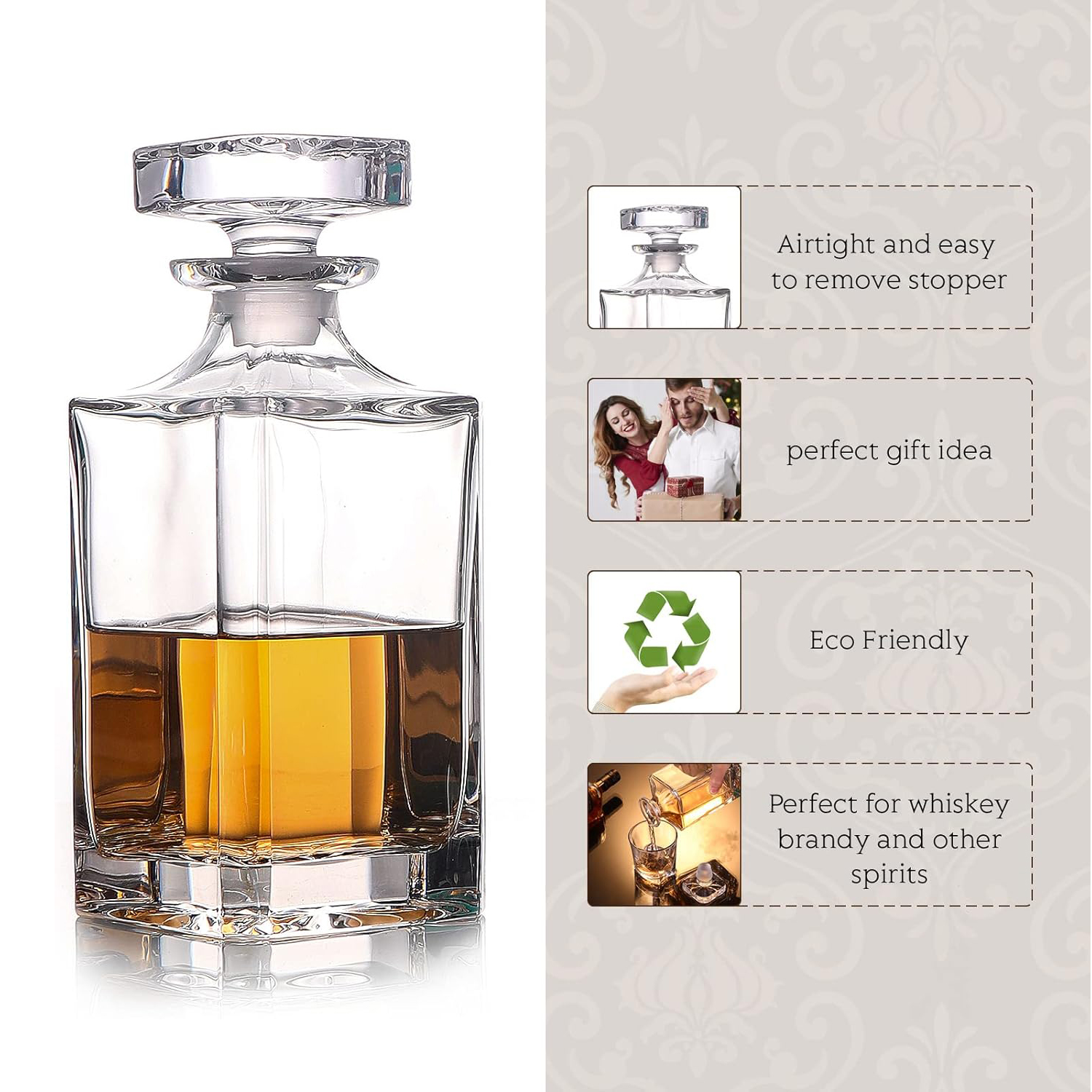 Glass Decanter - Whiskey Decan - Glass Decanter Whiskey ulasan dan harga